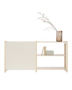 Luonnonvärinen Classic hylly, kermansävyisillä ovilla