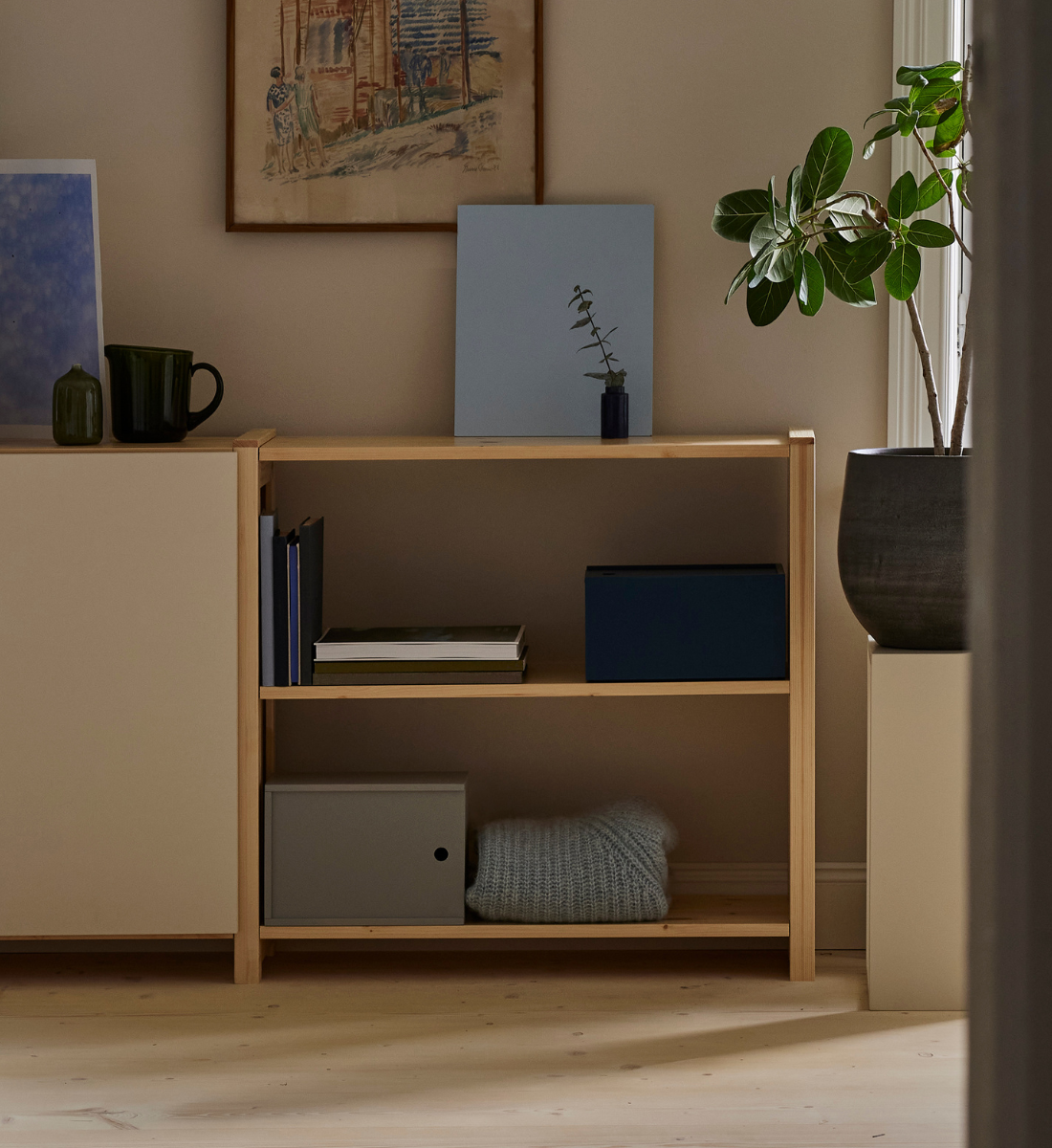 Lundia Classic hylly ja harmaa System-laatikko